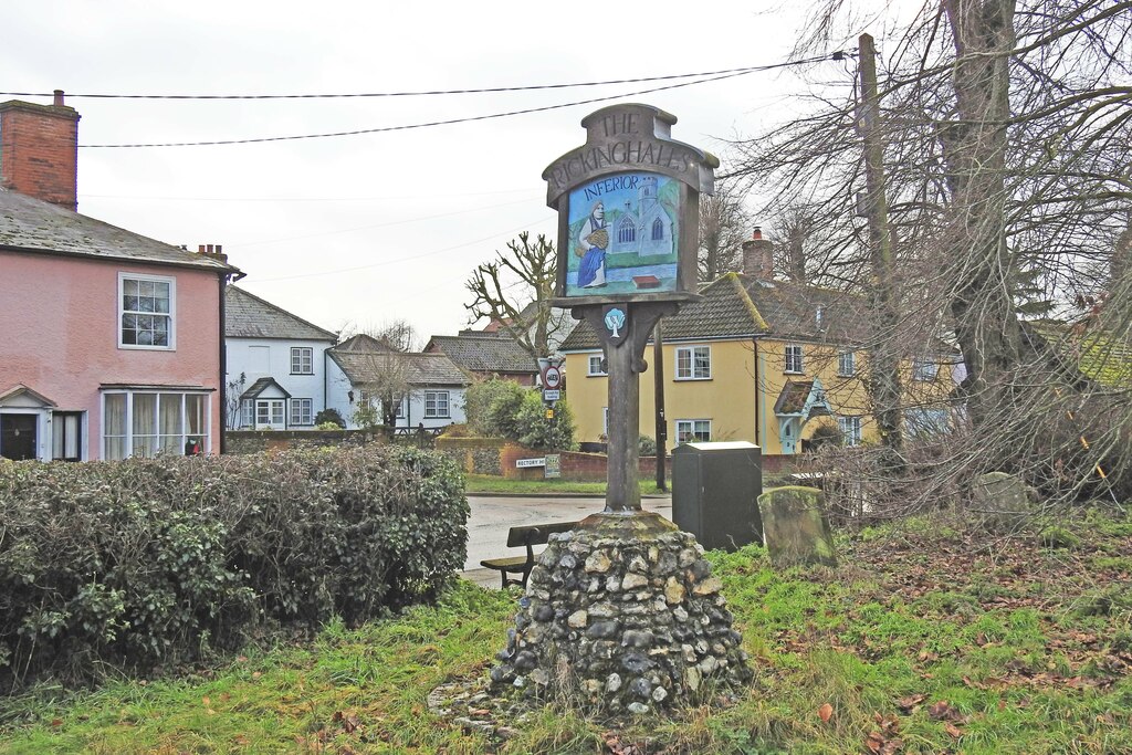 The Rickinghalls Village Sign Adrian S Pye Geograph Britain And