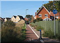 Cycleway and footpath to modern housing estate