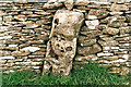 ST8899 : Standing Stone in Drystone wall. by Michael Murray