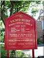 Sacred Heart RC Church, Liverpool Road, Southport, Sign