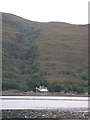 Former Altnaharrie Hotel across Loch Broom