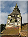 SO7433 : Shingled spire on a timber-framed belfry by Pauline E