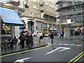 Staggered crossroads of Southampton Street, Tavistock Street and Maiden Lane