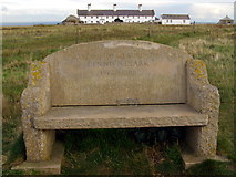 SY9575 : Stone memorial seat near St Alban's Head by Jim Champion