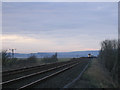 SD3576 : The railway west of Cark at dusk by Stephen Craven