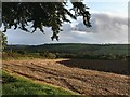 Ploughed field with stubble edge near Pillaton