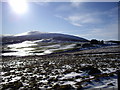 View towards a snow covered 