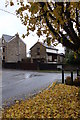 Road junction at St. Arvans - with autumn colour