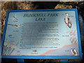 Information board for Brookmill Park Lake