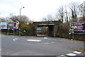 Roundabout & railway bridge, High Brooms.