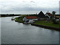 Pub serving boaters on the Norfolk Broads at Acle