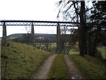 NH8028 : Track Going Down to River Findhorn below Railway Viaduct by Sarah McGuire