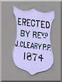 H1434 : Plaque, Brookfield RC Church by Kenneth  Allen