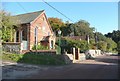 Antiques shop and the A149 road, Stiffkey