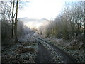 Uphill towards Hopton Uchaf hill