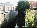 The River Ravensbourne near Elverson Road DLR station