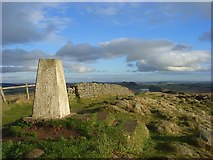 NY7467 : Trig point and Hadrian's Wall, Winshield Crags by Andrew Smith