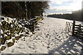 Open gate in the snow Gallowhill above Moffat