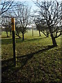 SP5696 : Footpath Markers Blaby Golf Centre by Michael Trolove