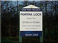 C9312 : Sign at  Portna Lock by HENRY CLARK