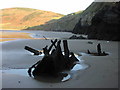 SS4087 : The Vennerne Shipwreck at the foot of Rhossili Cliffs by Joe Gatley