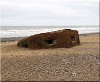 TG2042 : Pillbox on the beach by Evelyn Simak