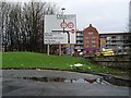 Road sign leaving M8 in Kingston