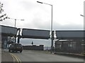 SP0077 : Rover factory bridge over A38 being demolished with British Rail Parcels Office underneath by Roy Hughes