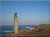 SW3634 : The calciner chimney stack at Levant Mine by Rod Allday