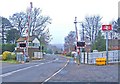 Mill Lane and level crossing looking west