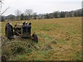 SO3296 : Tractor by Fishpool Lane by Derek Harper