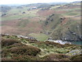 SH3894 : The view from Dinas Gynfor towards Llanlleiana farmhouse by Eric Jones