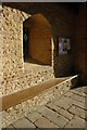 Bench in church porch