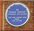 Blue Plaque for Dr Nahum Sokolow, Compayne Gardens, London NW6