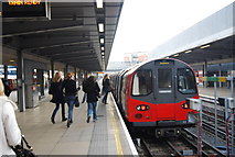 TQ3884 : Stanmore train at the end of the Jubilee underground line, Stratford by N Chadwick