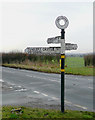 SO8293 : Signpost at Long Common, Shropshire by Roger  D Kidd