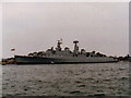 HMS Kent moored at Portsmouth