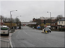 SJ7995 : Park Road Railway Bridge, Trafford Park by Peter Whatley