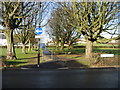 Path through the central island of Market Place, Aylesham