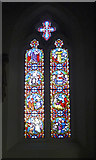 TQ4053 : Stained Glass Window, St Peter's, Limpsfield, Surrey by Christine Matthews