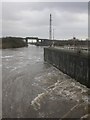 Irlam Lock, sluice water