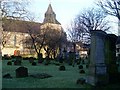 Gravestones in cemetery by Main Street, Rutherglen