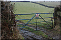 Start of footpath heading towards Rhyd-owen farm