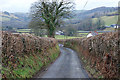 Minor road heading south from Ffarmers