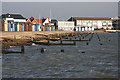 Groynes and beach huts, Brightlingsea