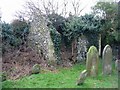 Derelict building in NW corner of churchyard