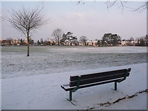 SZ0993 : Winton: a bench at Winton Rec by Chris Downer