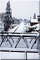 Railway tracks covered by snow, Ewell West station