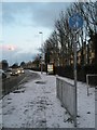 A snowy pavement in Southampton Road