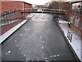 SO8555 : Frozen canal, Worcester by Philip Halling